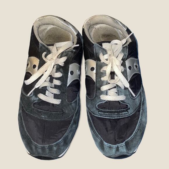 Saucony Jazz Vintage Black Suede Shoes Womens Size 10 - Picture 3 of 4